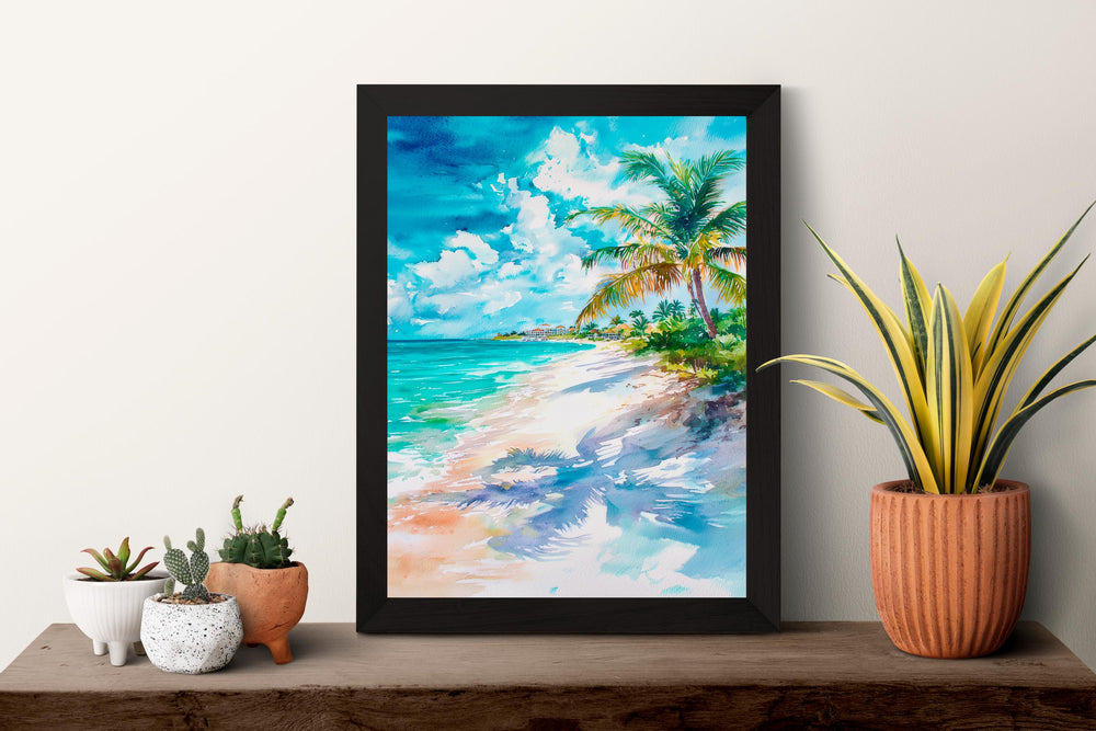 Turks and Caicos watercolor poster Wall Art Turks and Caicos Wall Hanging Home Décor Turks and Caicos Gift Art Lovers Turks and Caicos Art