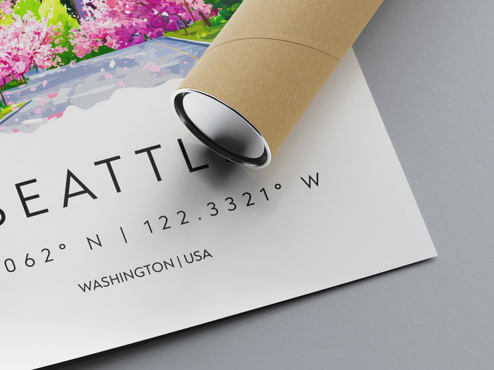 Seattle Watercolor Poster Wall Art Seattle Wall Hanging Home Décor Seattle Gift Art Lovers United States Wall Art