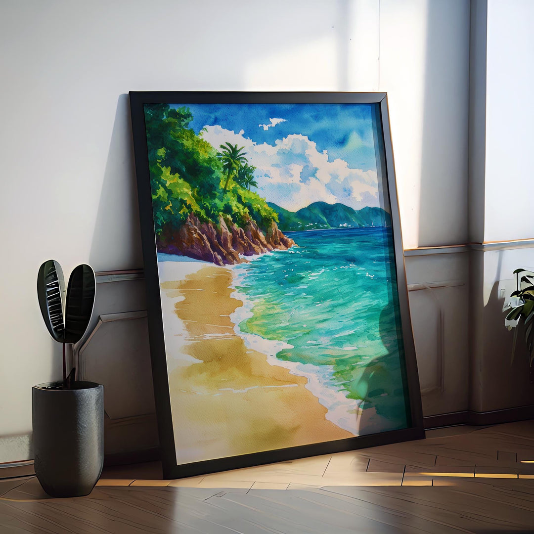 US Virgin Islands watercolor poster Wall Art US Virgin Islands Wall Hanging Home Décor US Virgin Islands Gift Art Lovers us Virgin Islands