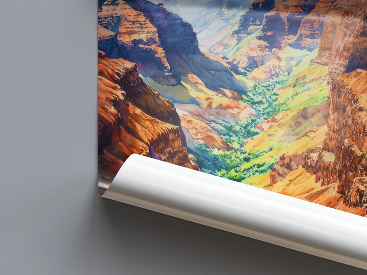 Waimea Valley Watercolor Poster Wall Art Waimea Valley Wall Hanging Home Décor Waimea Valley Gift Art Lovers United States Wall Art