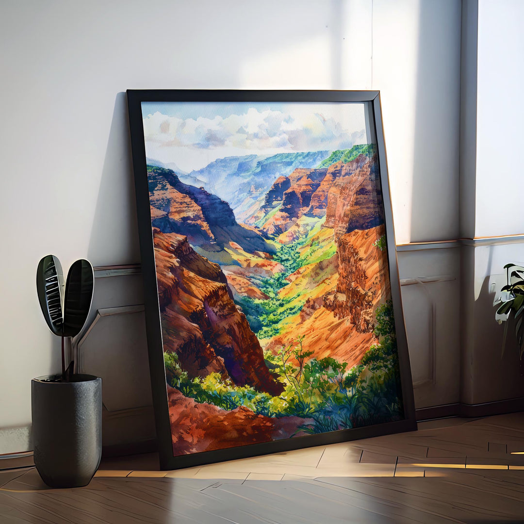 Waimea Valley Watercolor Poster Wall Art Waimea Valley Wall Hanging Home Décor Waimea Valley Gift Art Lovers United States Wall Art