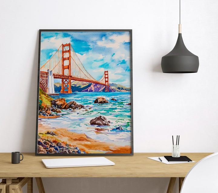 San Francisco Watercolor Poster Wall Art San Francisco Wall Hanging Home Décor San Francisco Gift Art Lovers United States Wall Art
