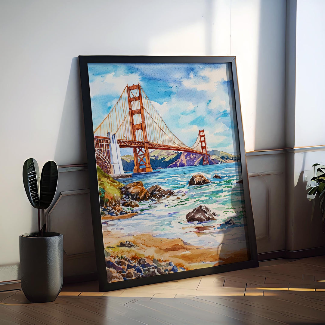 San Francisco Watercolor Poster Wall Art San Francisco Wall Hanging Home Décor San Francisco Gift Art Lovers United States Wall Art