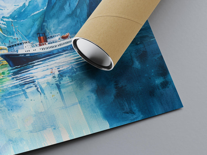 Norwegian Fjords Watercolor Poster Wall Art Norwegian Fjords Wall Hanging Home Décor Norwegian Fjords Gift Art Lovers Norway Wall Art