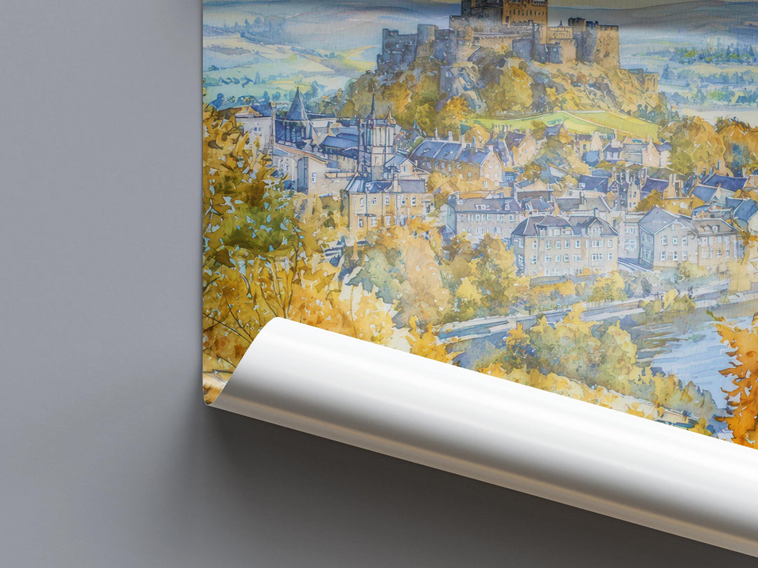Stirling Watercolor Poster Wall Art Stirling Wall Hanging Home Décor Stirling Gift Art Lovers United Kingdom Wall Art