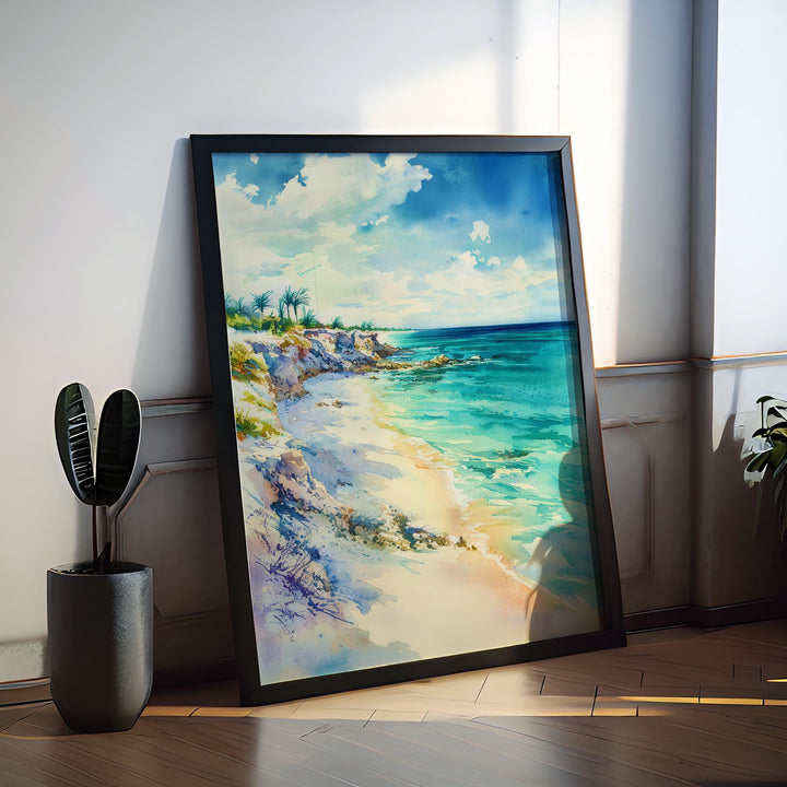 Turks and Caicos Watercolor Poster Wall Art Turks and Caicos Wall Hanging Home Décor Turks and Caicos Gift Art Lovers Turks and Caicos Art