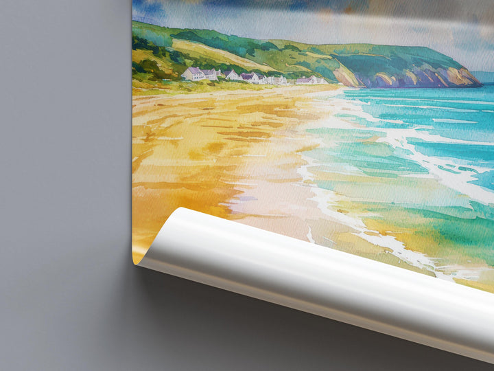 Woolacombe Watercolor Poster Wall Art Woolacombe Wall Hanging Home Décor Woolacombe Gift Art Lovers United Kingdom Wall Art