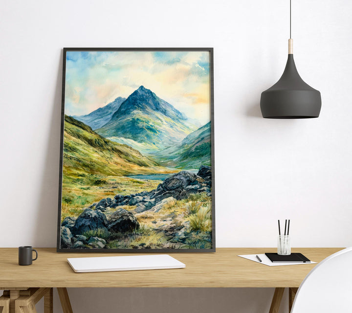 Scafell Pike Watercolor Poster Wall Art Scafell Pike Wall Hanging Home Décor Scafell Pike Gift Art Lovers United Kingdom Wall Art