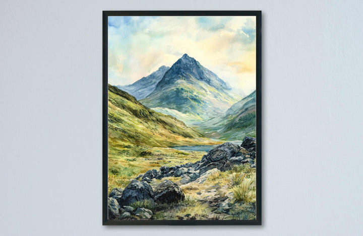 Scafell Pike Watercolor Poster Wall Art Scafell Pike Wall Hanging Home Décor Scafell Pike Gift Art Lovers United Kingdom Wall Art