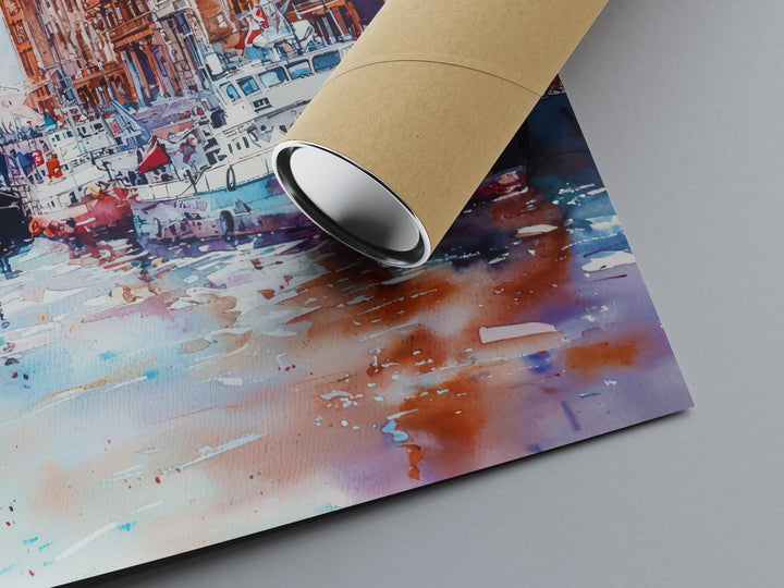 Liverpool Watercolor Poster Wall Art Liverpool Wall Hanging Home Décor Liverpool Gift Art Lovers United Kingdom Wall Art