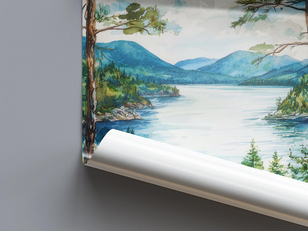 Lake George Watercolor Poster Wall Art Lake George Wall Hanging Home Décor Lake George Gift Art Lovers United States Wall Art