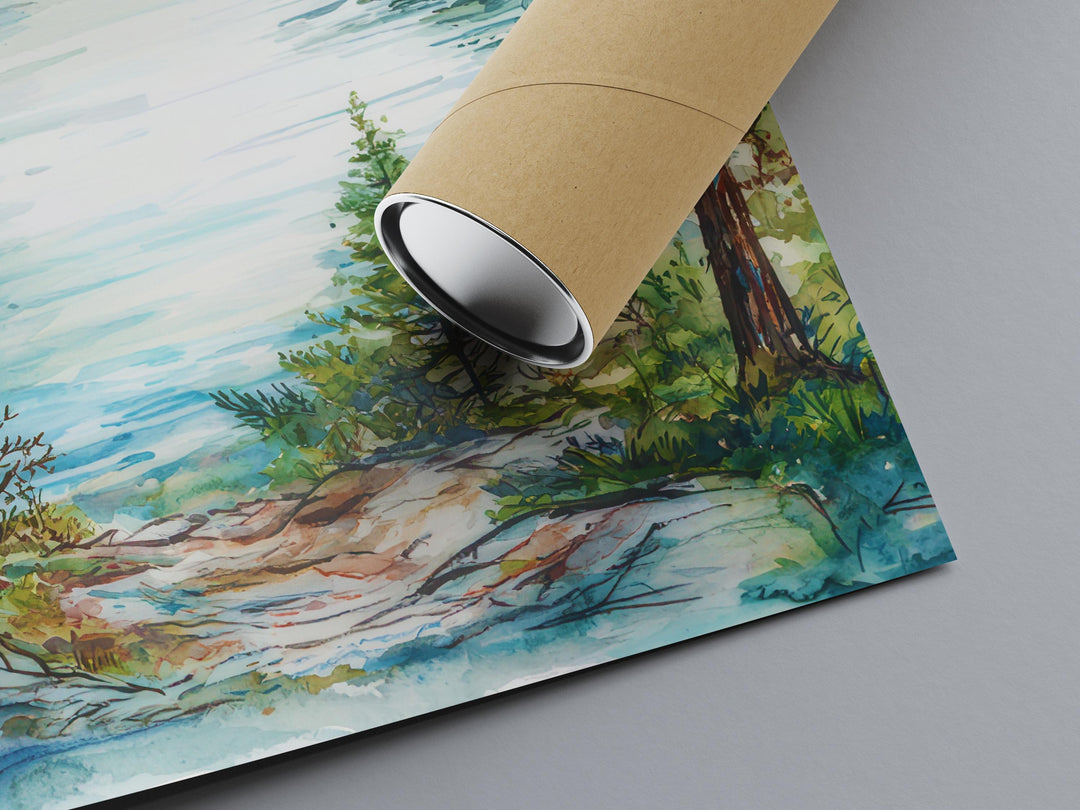 Lake George Watercolor Poster Wall Art Lake George Wall Hanging Home Décor Lake George Gift Art Lovers United States Wall Art