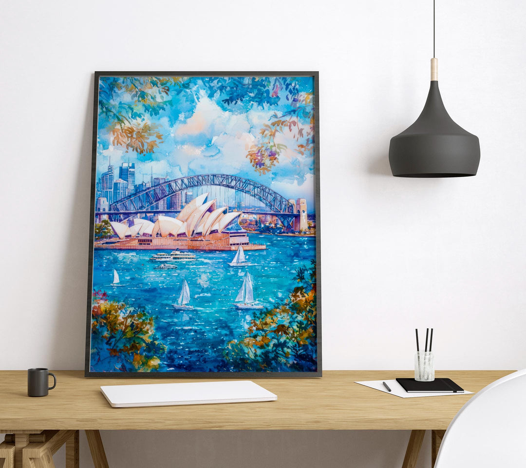 Sydney Opera House Watercolor Poster Wall Art Sydney Opera House Wall Hanging Home Décor Sydney Opera House Gift Art Lovers Australia Art