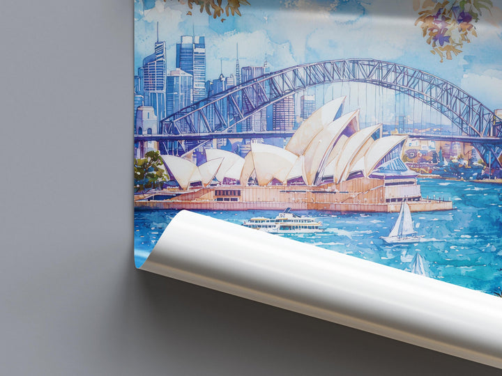Sydney Opera House Watercolor Poster Wall Art Sydney Opera House Wall Hanging Home Décor Sydney Opera House Gift Art Lovers Australia Art