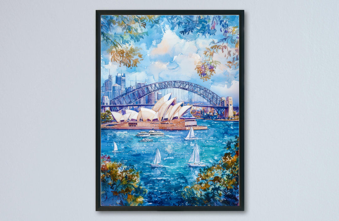 Sydney Opera House Watercolor Poster Wall Art Sydney Opera House Wall Hanging Home Décor Sydney Opera House Gift Art Lovers Australia Art
