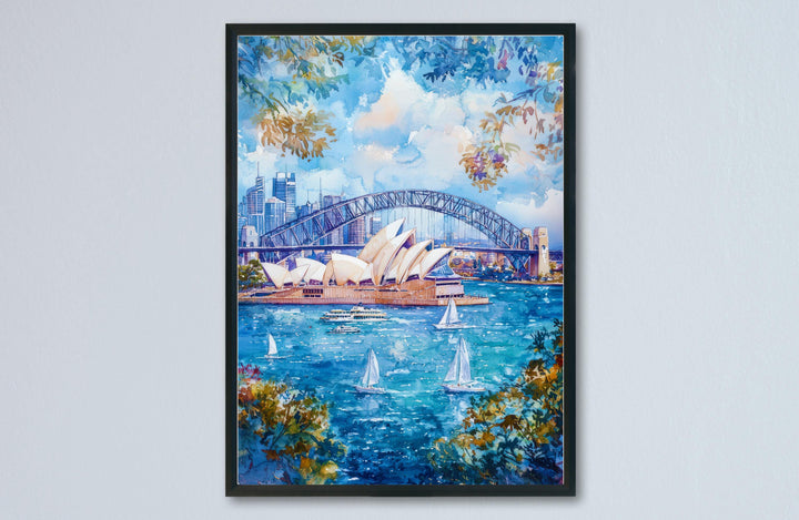 Sydney Opera House Watercolor Poster Wall Art Sydney Opera House Wall Hanging Home Décor Sydney Opera House Gift Art Lovers Australia Art
