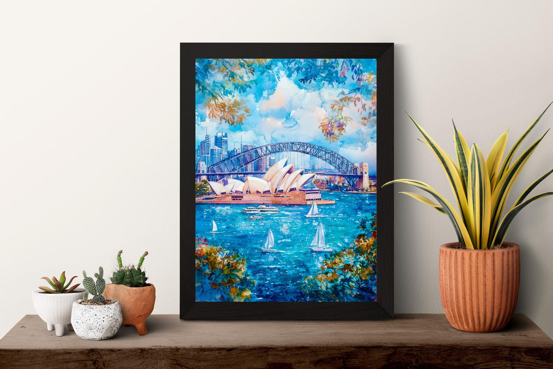 Sydney Opera House Watercolor Poster Wall Art Sydney Opera House Wall Hanging Home Décor Sydney Opera House Gift Art Lovers Australia Art