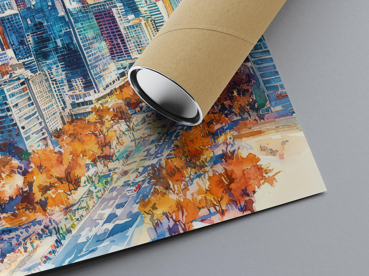 Santiago Watercolor Poster Wall Art Santiago Wall Hanging Home Décor Santiago Gift Art Lovers Chile Wall Art