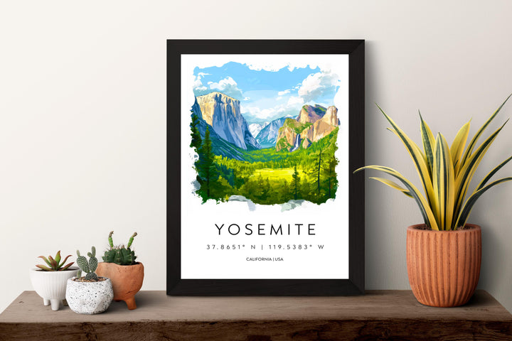Yosemite Watercolor Poster Wall Art Yosemite Wall Hanging Home Décor Yosemite Gift Art Lovers United States Wall Art