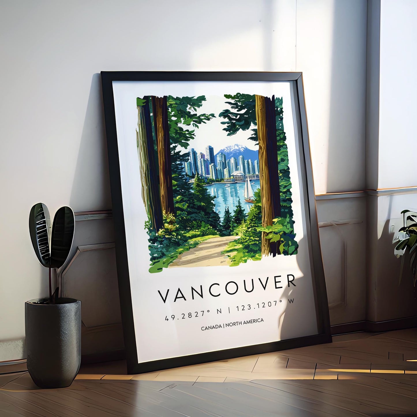 Vancouver Watercolor Poster Wall Art Vancouver Wall Hanging Home Décor Vancouver Gift Art Lovers Canada Wall Art