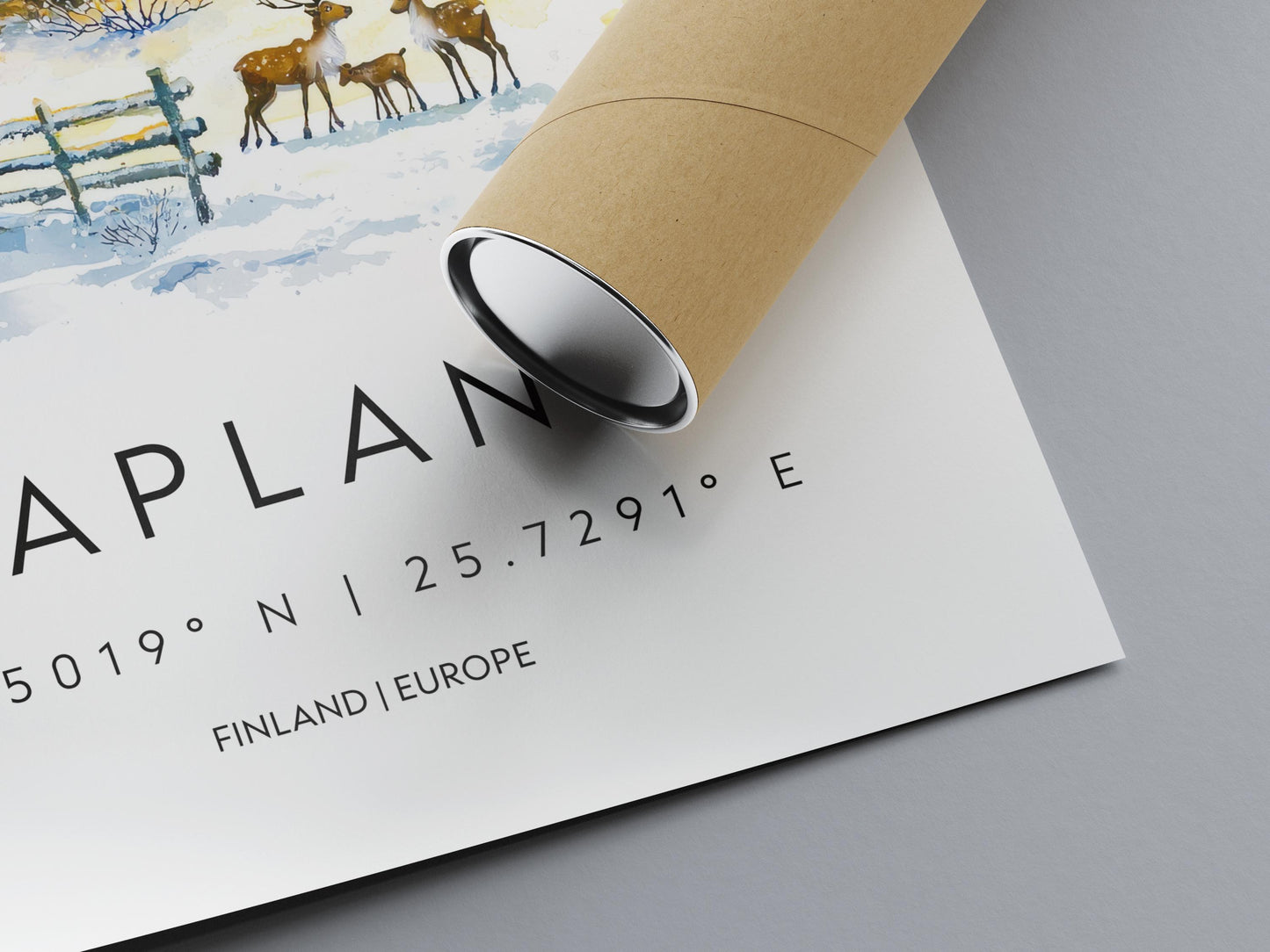 Lapland Watercolor Poster Wall Art Lapland Wall Hanging Home Décor Lapland Gift Art Lovers Finland Wall Art