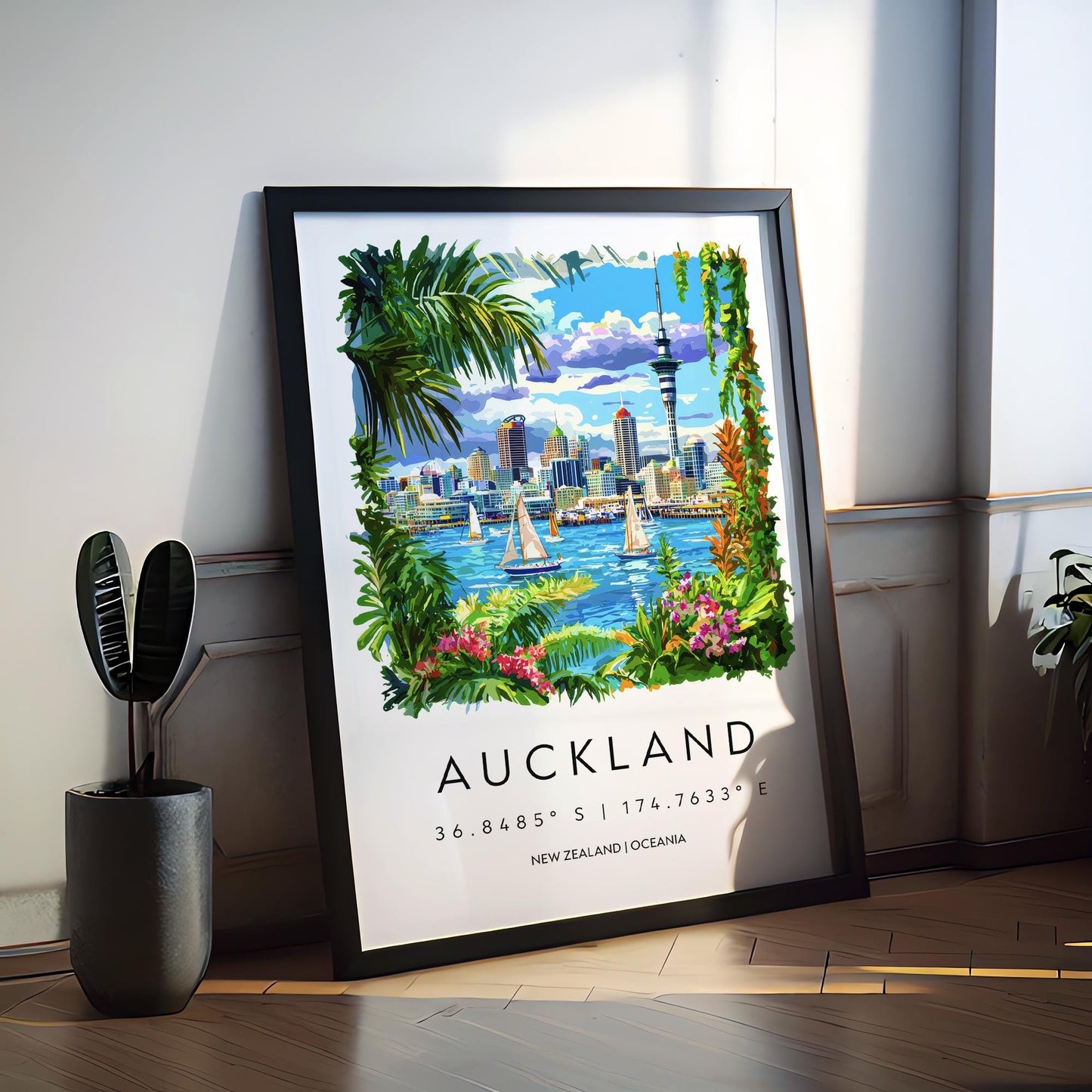 Auckland Watercolor Poster Wall Art Auckland Wall Hanging Home Décor Auckland Gift Art Lovers New Zealand Wall Art