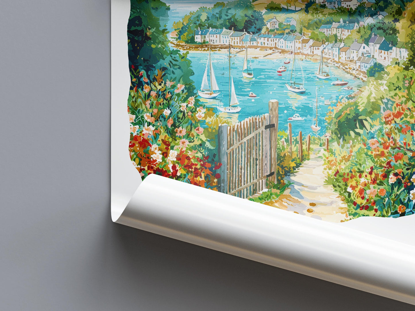 Salcombe Watercolor Poster Wall Art Salcombe Wall Hanging Home Décor Salcombe Gift Art Lovers United Kingdom Wall Art