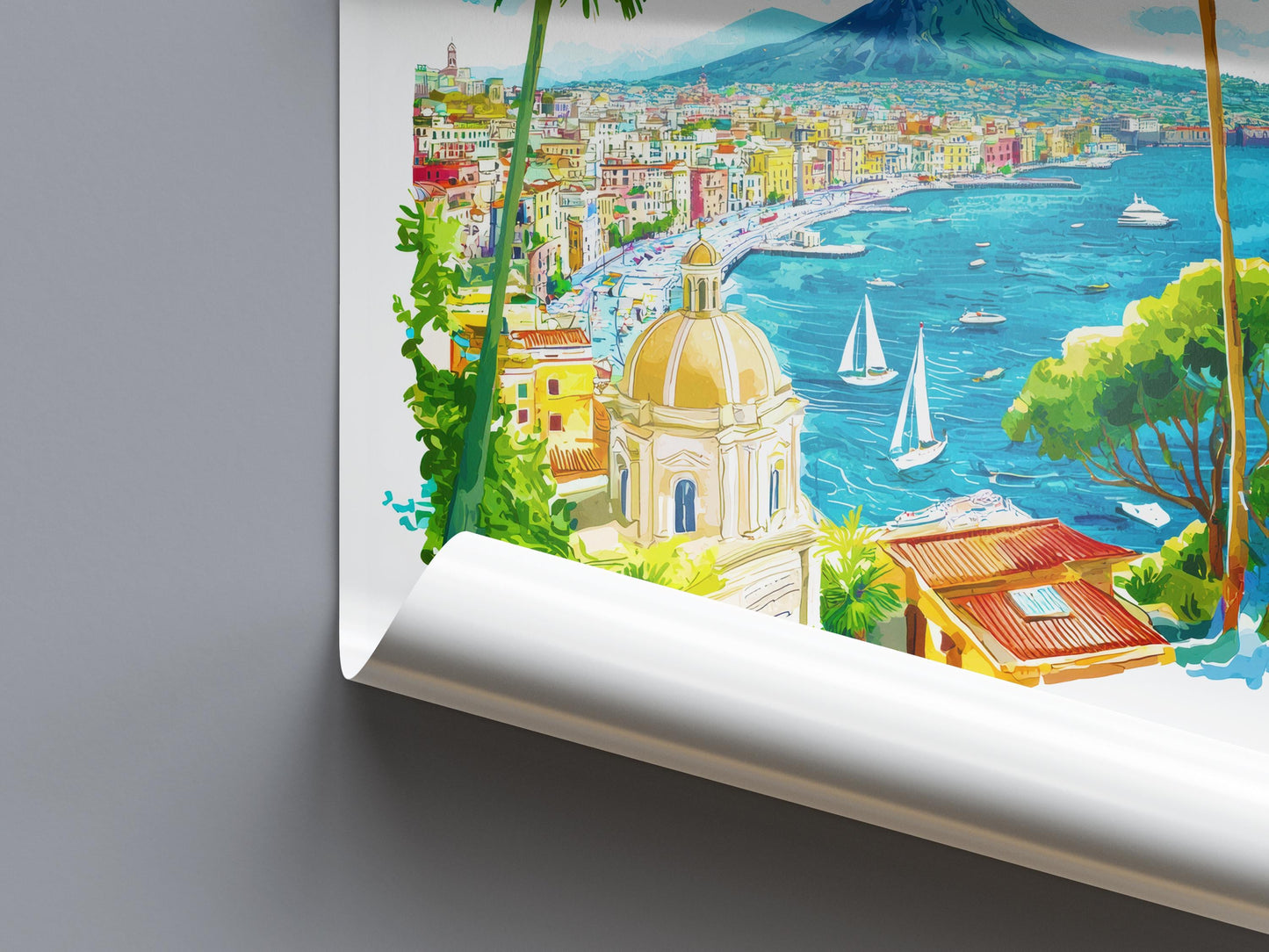 Naples Watercolor Poster Wall Art Naples Wall Hanging Home Décor Naples Gift Art Lovers Italy Wall Art