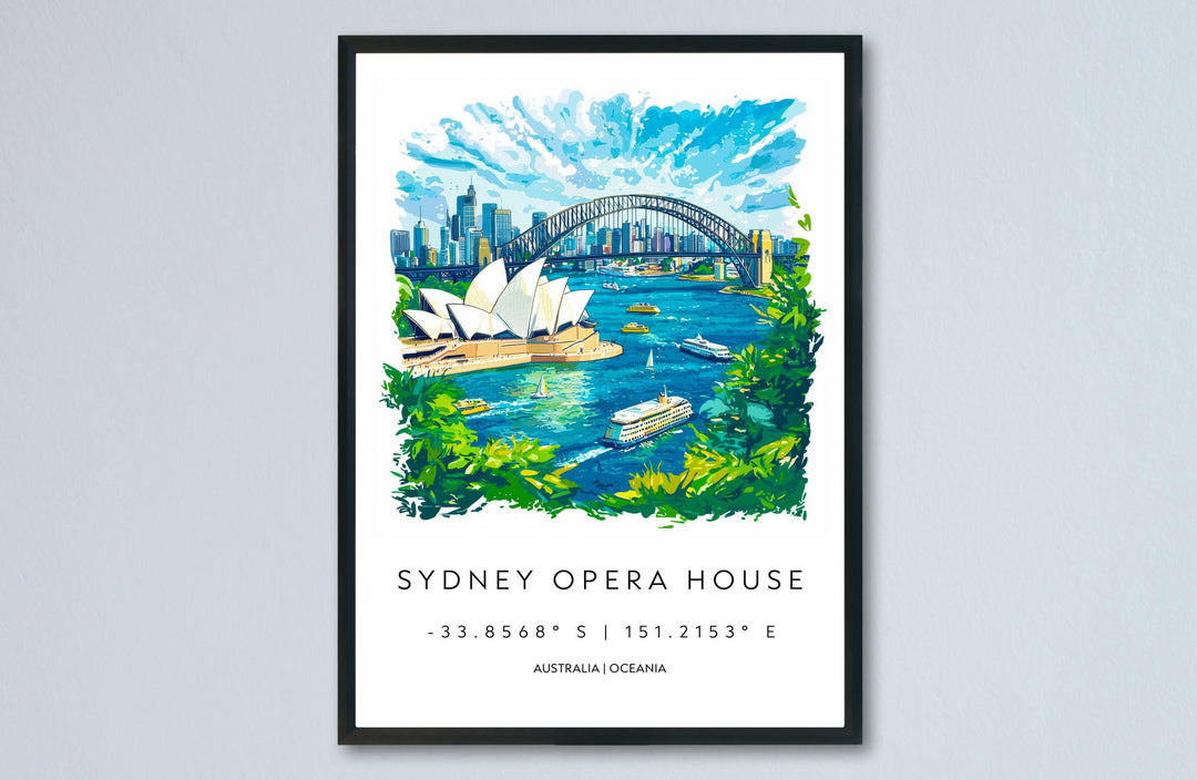 Sydney Watercolor Poster Wall Art Sydney Wall Hanging Home Décor Sydney Gift Art Lovers Australia Wall Art