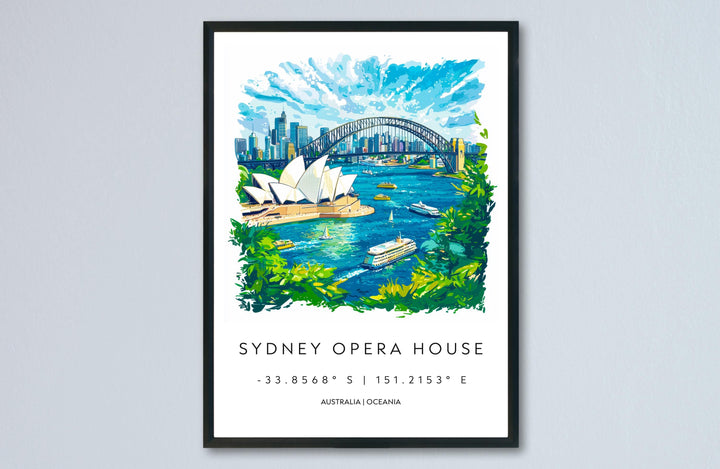 Sydney Watercolor Poster Wall Art Sydney Wall Hanging Home Décor Sydney Gift Art Lovers Australia Wall Art