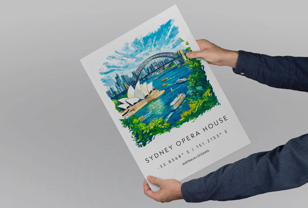 Sydney Watercolor Poster Wall Art Sydney Wall Hanging Home Décor Sydney Gift Art Lovers Australia Wall Art