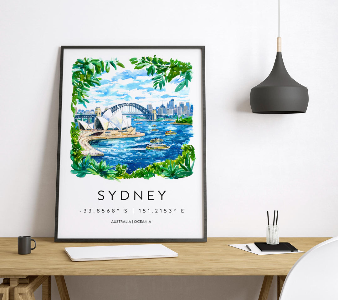 Sydney Opera House Watercolor Poster Wall Art Sydney Opera House Wall Hanging Home Décor Sydney Opera House Gift Art Lovers Australia Art