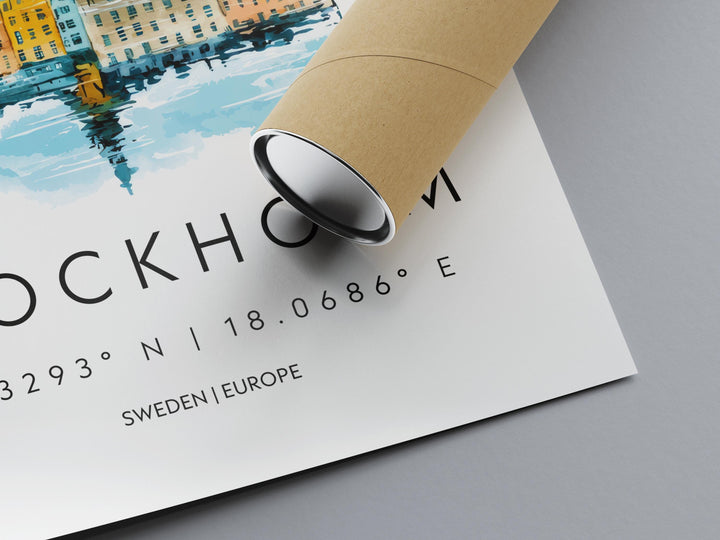 Stockholm Watercolor Poster Wall Art Stockholm Wall Hanging Home Décor Stockholm Gift Art Lovers Sweden Wall Art