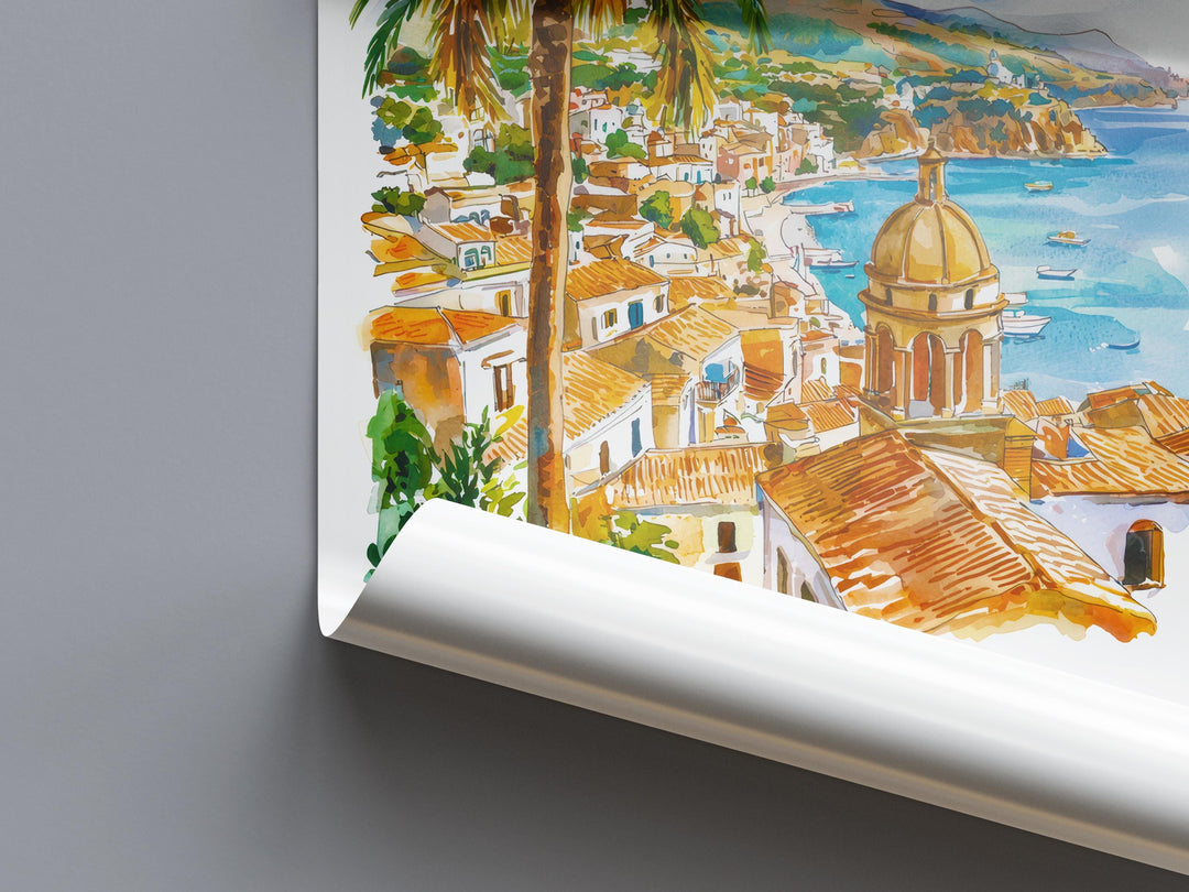 Sicily Watercolor Poster Wall Art Sicily Wall Hanging Home Décor Sicily Gift Art Lovers Italy Wall Art