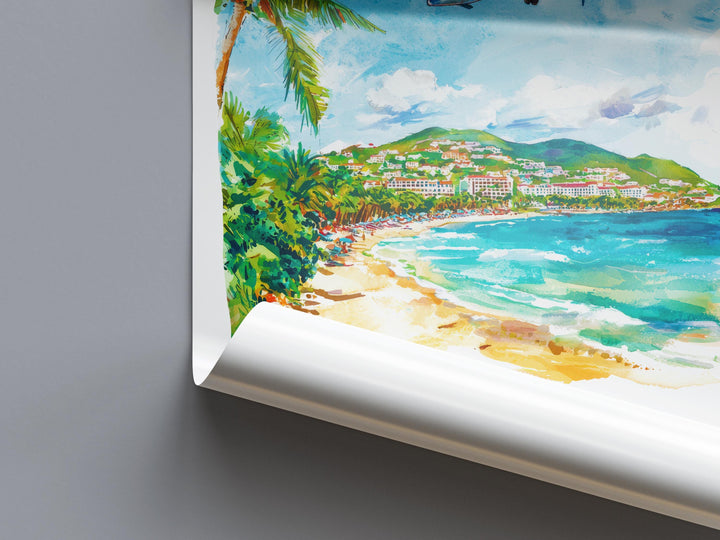 Saint Maarten Watercolor Poster Wall Art Saint Maarten Wall Hanging Home Décor Saint Maarten Gift Art Lovers Kingdom of the Netherlands Art