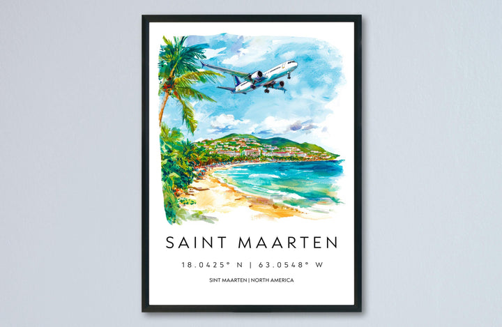 Saint Maarten Watercolor Poster Wall Art Saint Maarten Wall Hanging Home Décor Saint Maarten Gift Art Lovers Kingdom of the Netherlands Art