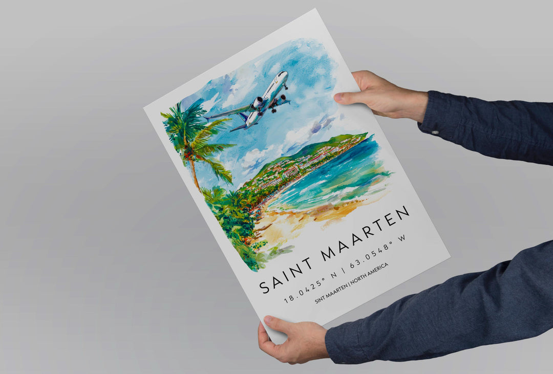 Saint Maarten Watercolor Poster Wall Art Saint Maarten Wall Hanging Home Décor Saint Maarten Gift Art Lovers Kingdom of the Netherlands Art