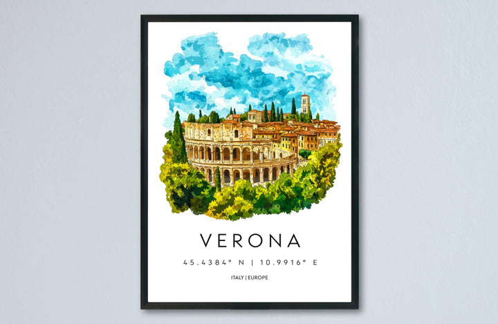 Verona Watercolor Poster Wall Art Verona Wall Hanging Home Décor Verona Gift Art Lovers Italy Art Lover Gift