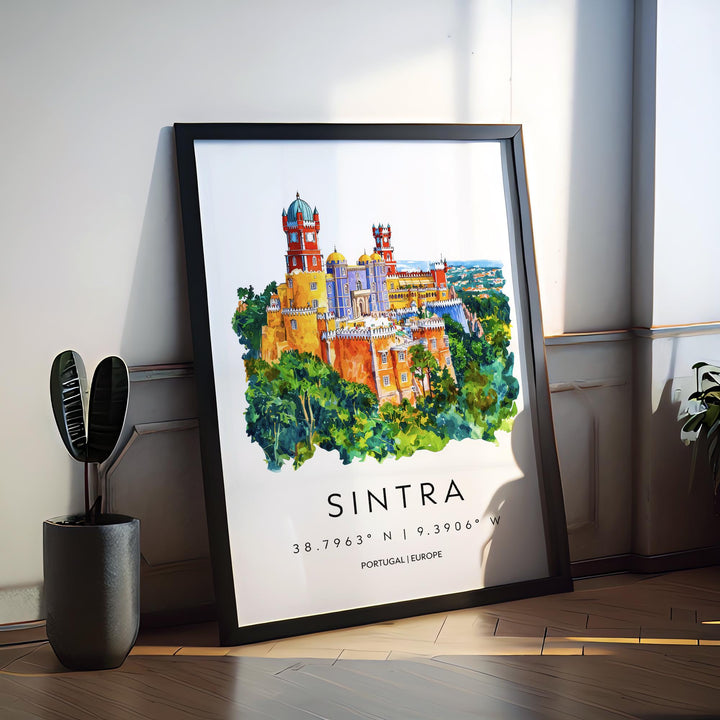 Sintra Watercolor Poster Wall Art Sintra Wall Hanging Home Décor Sintra Gift Art Lovers Portugal Wall Art