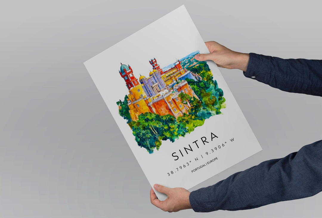 Sintra Watercolor Poster Wall Art Sintra Wall Hanging Home Décor Sintra Gift Art Lovers Portugal Wall Art