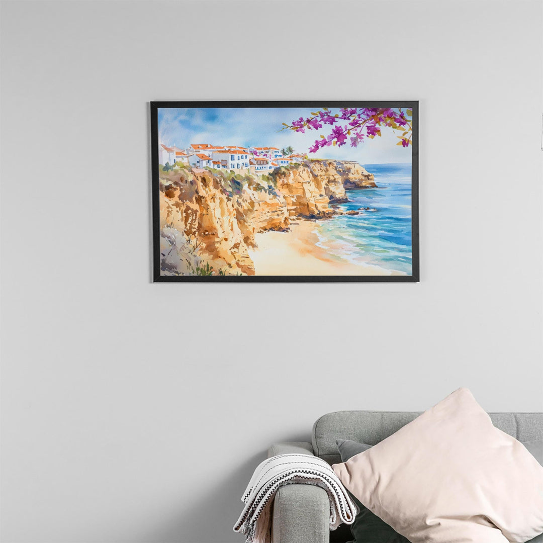 Albufeira Watercolor Poster Landscape Wall Art Albufeira Wall Hanging Home Décor Albufeira Gift Art Lovers Portugal Wall Art