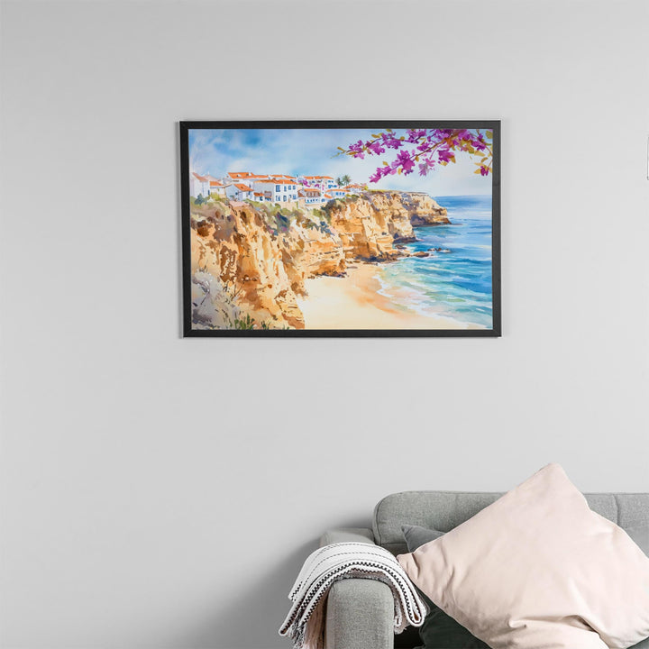 Albufeira Watercolor Poster Landscape Wall Art Albufeira Wall Hanging Home Décor Albufeira Gift Art Lovers Portugal Wall Art