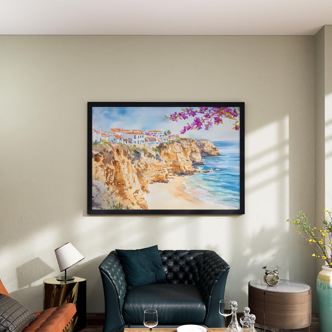 Albufeira Watercolor Poster Landscape Wall Art Albufeira Wall Hanging Home Décor Albufeira Gift Art Lovers Portugal Wall Art