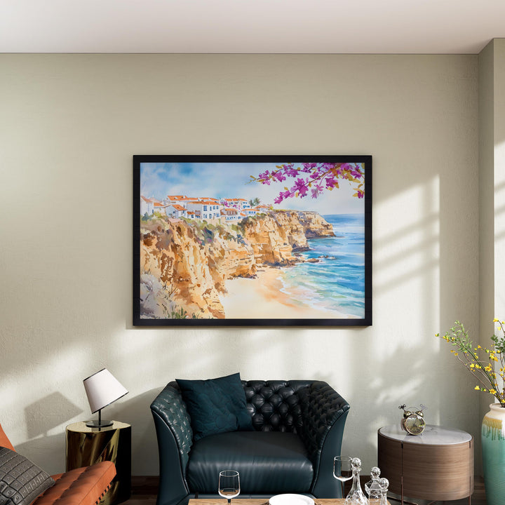 Albufeira Watercolor Poster Landscape Wall Art Albufeira Wall Hanging Home Décor Albufeira Gift Art Lovers Portugal Wall Art