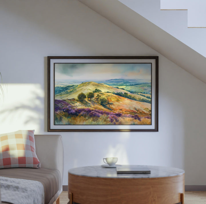 Malvern Hills Watercolor Poster Landscape Wall Art Malvern Hills Wall Hanging Home Décor Malvern Hills Gift Art Lovers United Kingdom