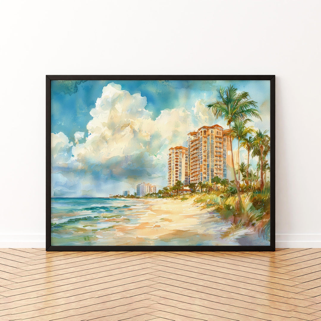 Marco Island Watercolor Poster Landscape Wall Art Marco Island Wall Hanging Home Décor Marco Island Gift Art Lovers United States Wall Art