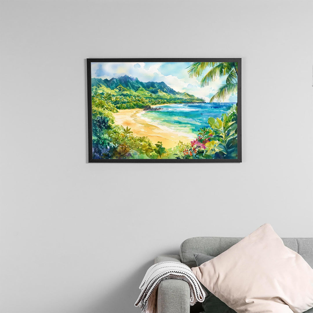 Maui Watercolor Poster Landscape Wall Art Maui Wall Hanging Home Décor Maui Gift Art Lovers United States Wall Art