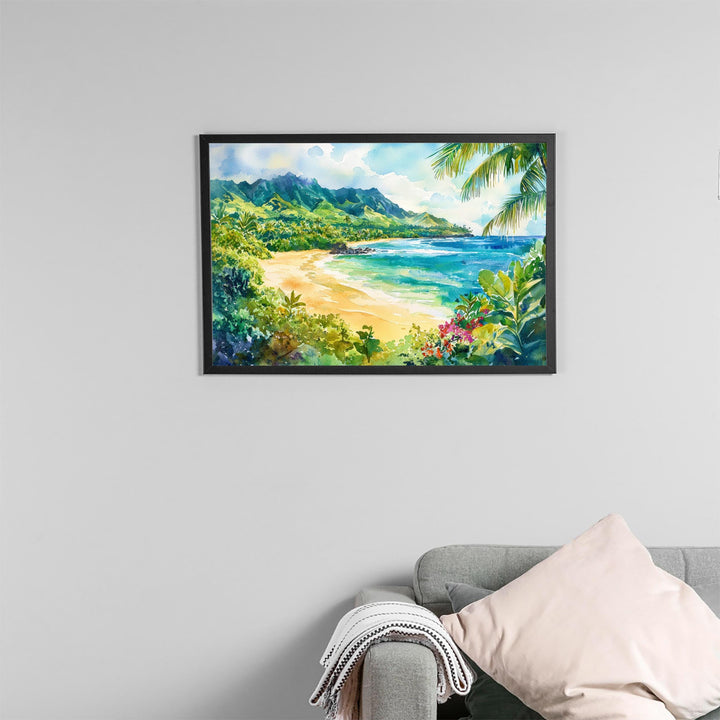 Maui Watercolor Poster Landscape Wall Art Maui Wall Hanging Home Décor Maui Gift Art Lovers United States Wall Art