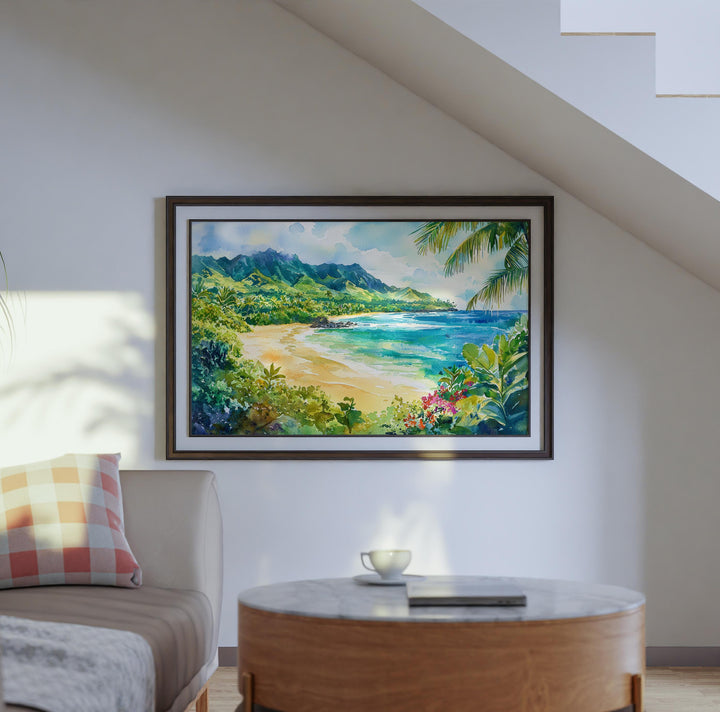 Maui Watercolor Poster Landscape Wall Art Maui Wall Hanging Home Décor Maui Gift Art Lovers United States Wall Art