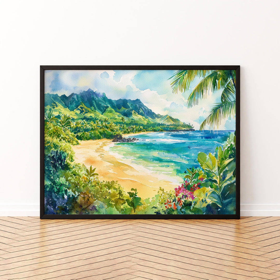 Maui Watercolor Poster Landscape Wall Art Maui Wall Hanging Home Décor Maui Gift Art Lovers United States Wall Art